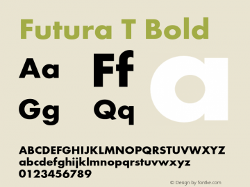 FuturaT-Bold 1.05 Font Sample