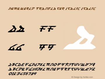 Homeworld Translator Italic 001.000 Font Sample