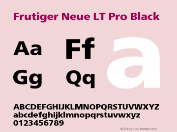 FrutigerNeueLTPro-Black Version 1.000;PS 001.000;hotconv 1.0.38图片样张