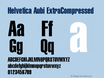 HelveticaAubi-ExtraCompressed Version 001.001; t1 to otf conv图片样张
