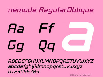 nemode RegularOblique Version 1.000图片样张