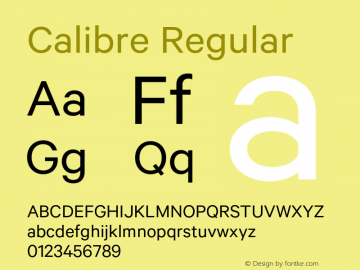 Calibre-Regular Version 1.002;PS 001.001;hotconv 1.0.57;makeotf.lib2.0.21895 Font Sample