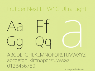 FrutigerNextLTW1G-UltraLt Version 1.00图片样张