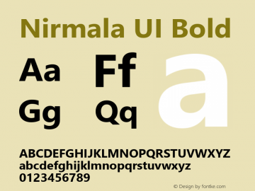 Nirmala UI Bold Version 1.35 Font Sample