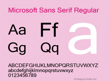 Microsoft Sans Serif Version 6.99 Font Sample