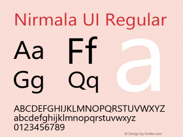 Nirmala UI Version 1.35 Font Sample