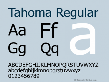 Tahoma Version 6.97 Font Sample
