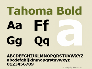 Tahoma Bold Version 6.97 Font Sample