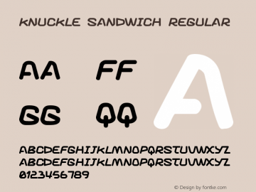 Knuckle sandwich Regular www.pizzadude.dk Font Sample