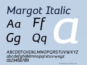 Margot Regular Italic Version 1.000 Font Sample