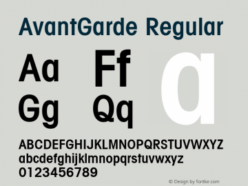 AvantGarde Regular 001.000 Font Sample