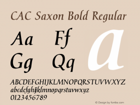 CAC Saxon Bold Regular v1.2 8/28/96 Font Sample