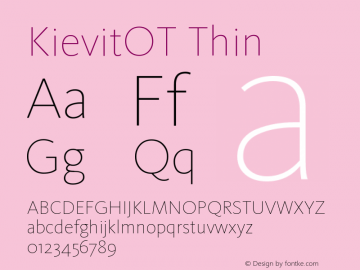 KievitOT-Thin Version 7.460;PS 7.046;hotconv 1.0.38图片样张