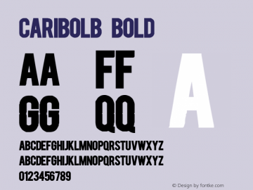 CARIBOLB Bold Version 001.000 Font Sample