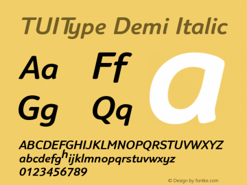 TUIType-DemiItalic Version 1.002图片样张