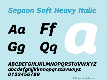 Segaon Soft Heavy Italic Version 1.000图片样张