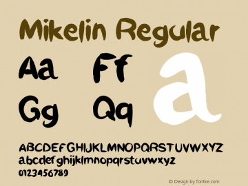 Mikelin Version 1.000;PS 001.001;hotconv 1.0.56 Font Sample