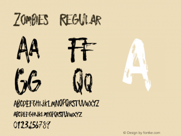 Zombies Version 001.001 Font Sample