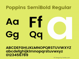 Poppins SemiBold Version 2.000;PS 1.0;hotconv 1.0.79;makeotf.lib2.5.61930; ttfautohint (v1.3) Font Sample