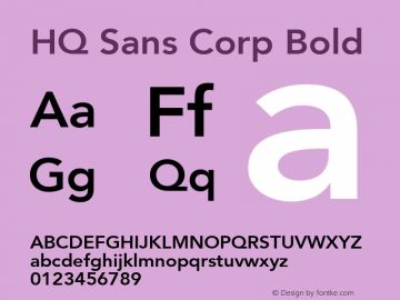 HQ Sans Corp Bold Version 1.029 2006图片样张