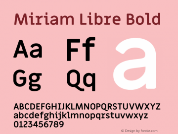 Miriam Libre Bold Version 1.000图片样张