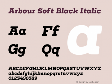 Arbour Soft Black Italic Version 1.001;PS 001.001;hotconv 1.0.88;makeotf.lib2.5.64775 Font Sample