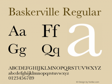 Baskerville 10.0d1e1 Font Sample