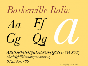 Baskerville Italic 10.0d1e1图片样张