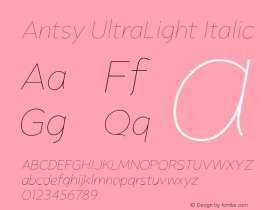 Antsy-UltraLight-Italic 001.000图片样张