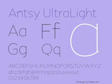Antsy-UltraLight 001.000 Font Sample