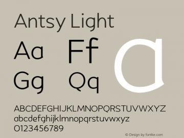 Antsy-Light 001.000 Font Sample