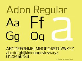 Adon Regular Version 1.0 Font Sample