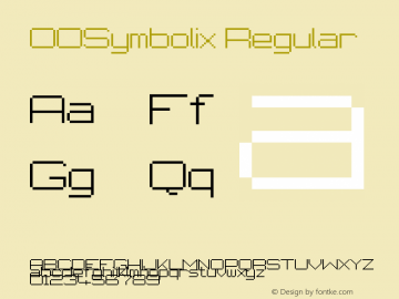 00Symbolix 1.00 Font Sample