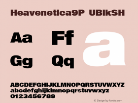 Heavenetica9P UBlkSH SoHo 1.0 10/1/93 Font Sample