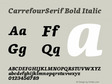 CarrefourSerif-BoldItalic 001.000 Font Sample