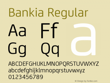 Bankia-Regular Version 001.001 Font Sample
