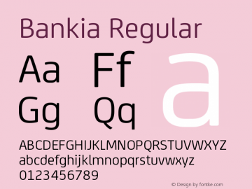 Bankia-Regular Version 001.001 Font Sample