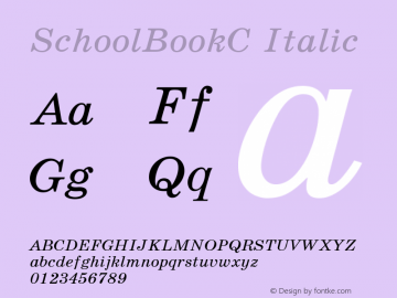 SchoolBookC Italic 001.000图片样张
