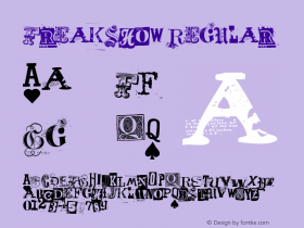 Freakshow Version 1.00 February 3, 2016, initial release Font Sample