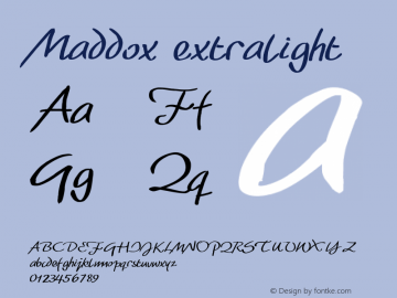 Maddox-ExtraLight Version 1.000;PS 001.001;hotconv 1.0.56 Font Sample
