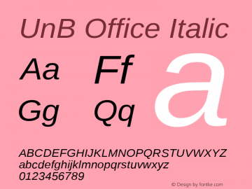 UnBOffice-Italic Version 1.001图片样张
