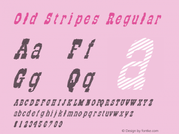 Old Stripes Regular Unknown Font Sample