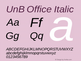 UnBOffice-Italic Version 1.001图片样张