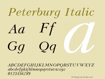 Peterburg Italic Converted from t:\PTI.TF1 by ALLTYPE图片样张