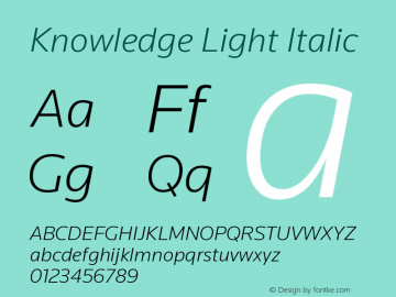 Knowledge-LightItalic 1.000图片样张