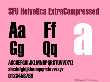 SFU Helvetica ExtraCompressed Macromedia Fontographer 4.1.5 9/21/05图片样张