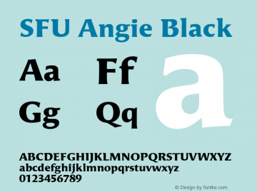 SFU Angie Black Macromedia Fontographer 4.1.5 8/8/06 Font Sample