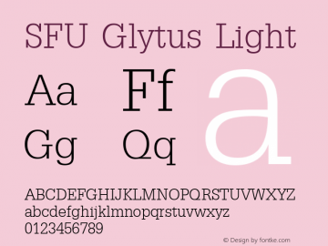 SFU Glytus Light Macromedia Fontographer 4.1.5 9/18/06图片样张