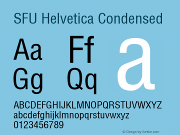 SFU Helvetica Condensed Macromedia Fontographer 4.1.5 10/19/06图片样张