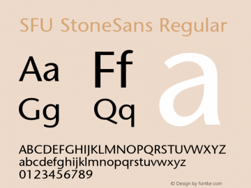SFU StoneSans Macromedia Fontographer 4.1.5 10/5/05 Font Sample